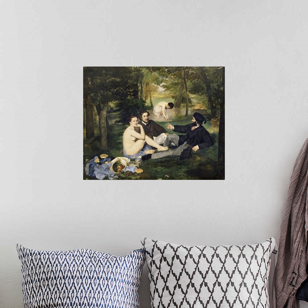 A bohemian room featuring XIR2310 Dejeuner sur l'Herbe, 1863 (oil on canvas) (see also 65761)  by Manet, Edouard (1832-83);...