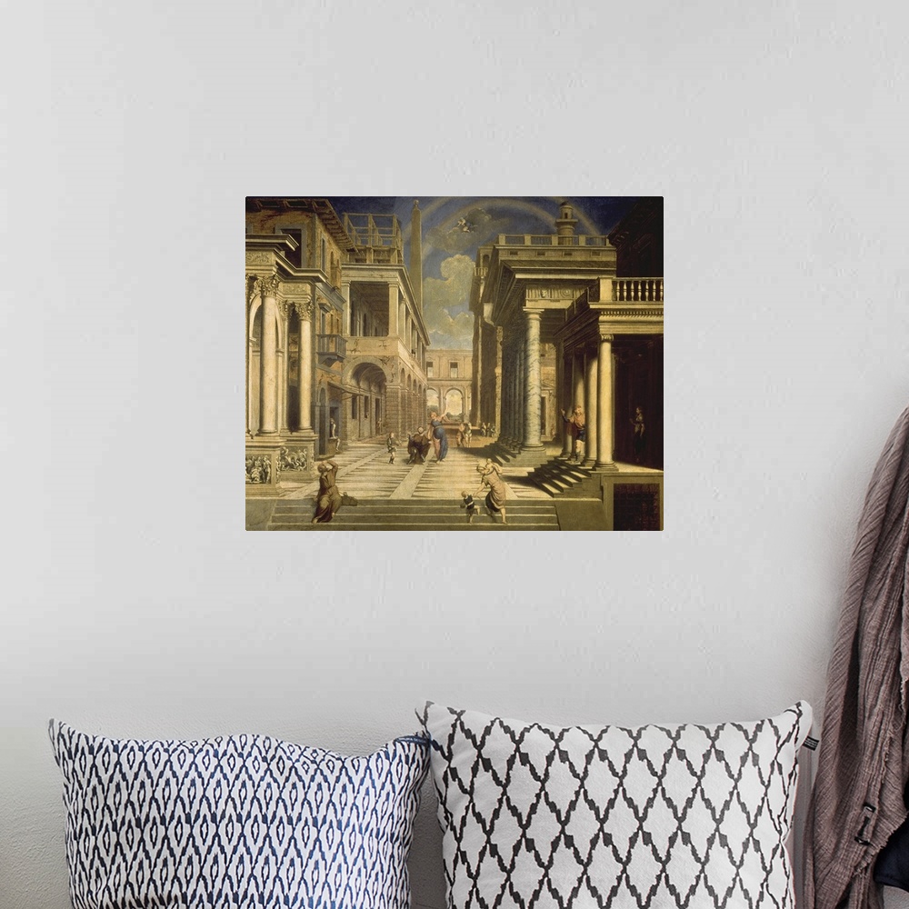 A bohemian room featuring BAL75817 Emperor Augustus and the Sibyl, 1535  by Bordone, Paris (1500-71); oil on canvas; 165x23...