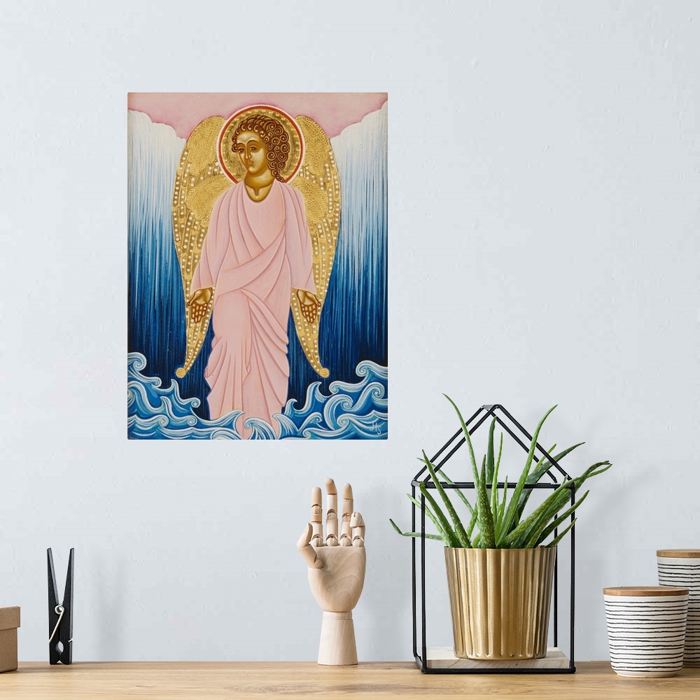 A bohemian room featuring Gabriel, Angel Of Water