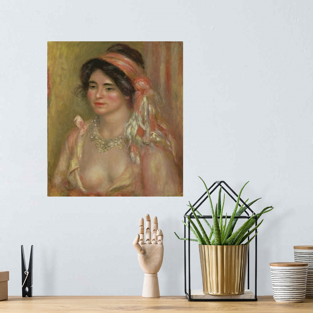A bohemian room featuring Gabrielle In Algerian Headdress, 1911 (Originally oil on canvas)