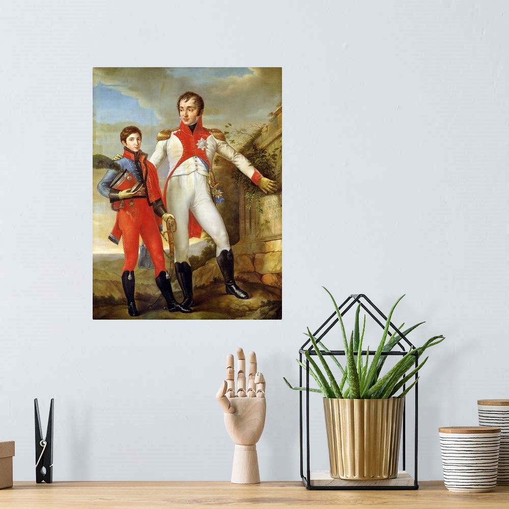 A bohemian room featuring XIR70355 Louis Bonaparte (1778-1846) King of Holland and Louis Napoleon (1804-31) Crown Prince of...