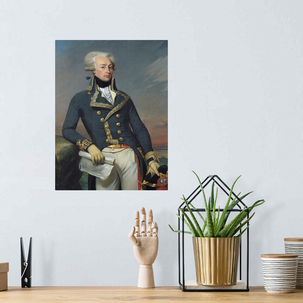 A bohemian room featuring XIR80037 Portrait of Gilbert Motier (1757-1834) the Marquis de La Fayette as a Lieutenant General...