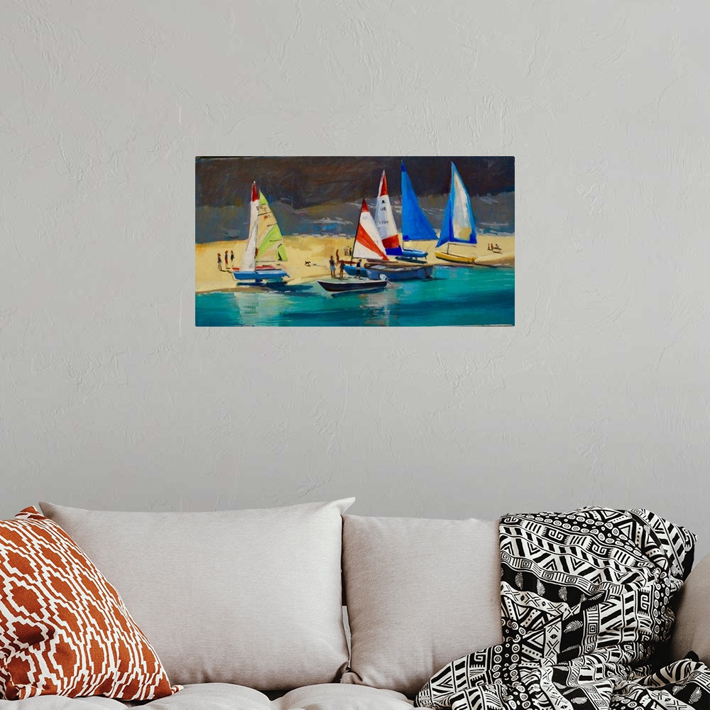 A bohemian room featuring Salcombe Smalls Cove Dinghies