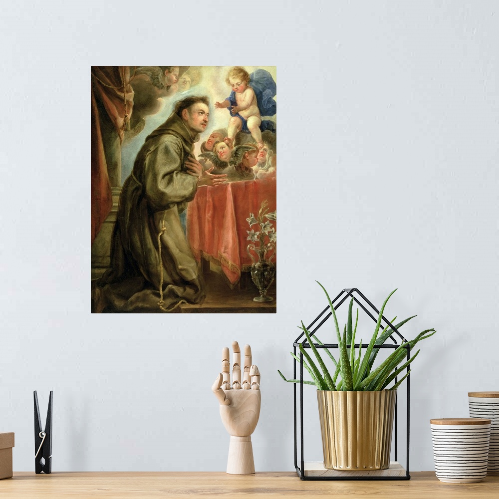 A bohemian room featuring St. Anthony of Padua (1195-1231) adoring the Christ Child