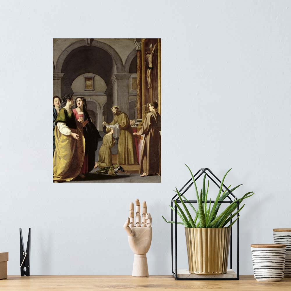 A bohemian room featuring St. Clare Receiving the Veil from St. Francis of Assisi