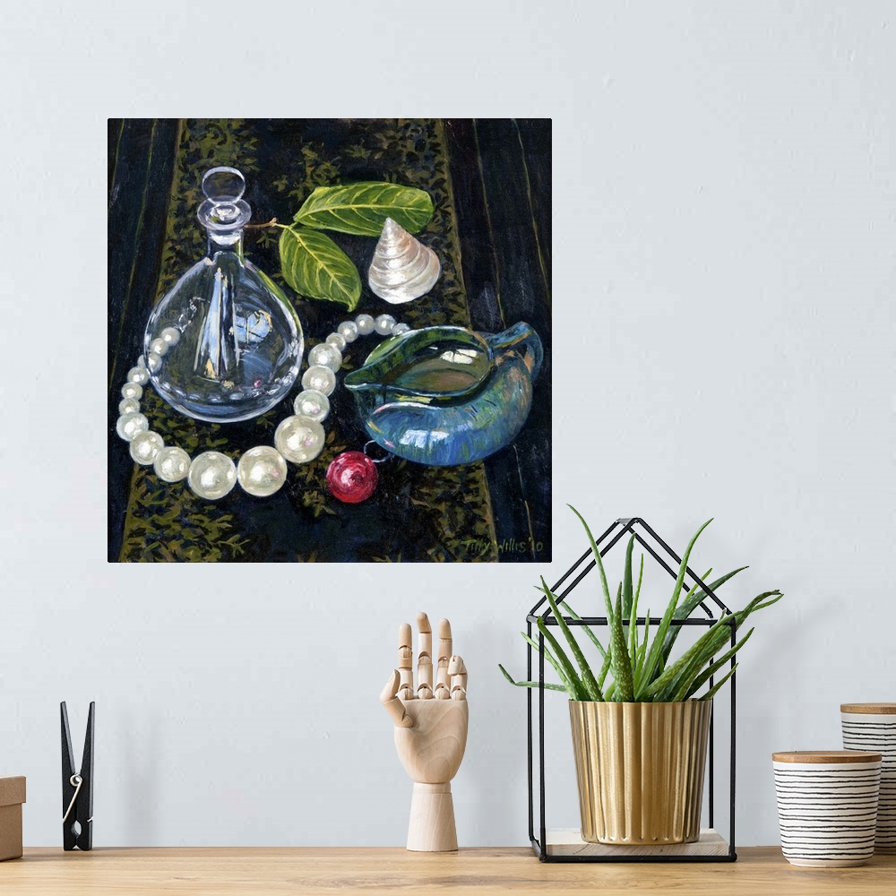 A bohemian room featuring Still Life with Pearls