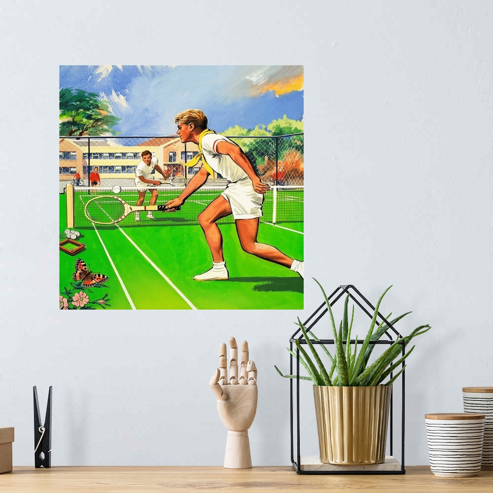 A bohemian room featuring Tennis Players