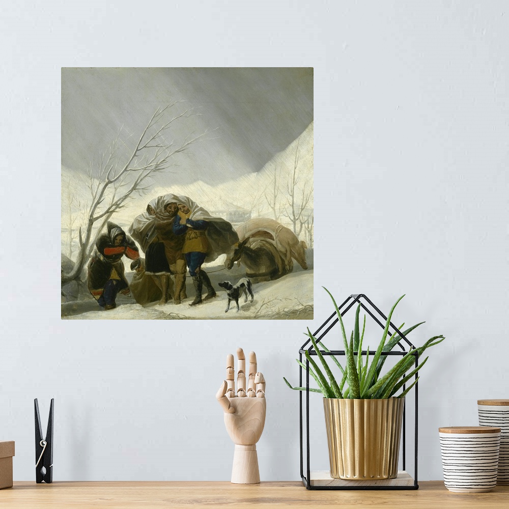 A bohemian room featuring Winter Scene, c.1786, oil on canvas.