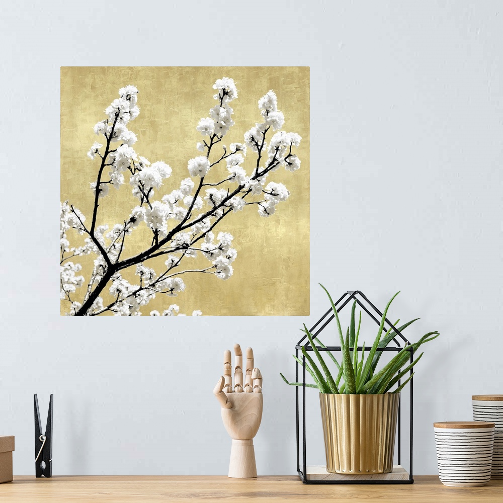 A bohemian room featuring Blossoms on Gold II