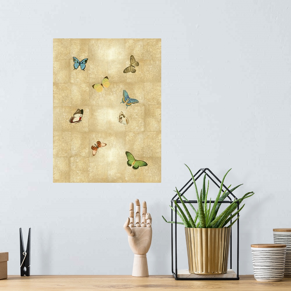 A bohemian room featuring Butterflies On Gold II