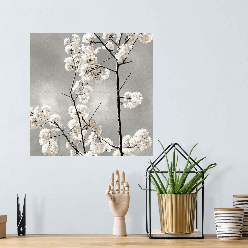 A bohemian room featuring Silver Blossoms II