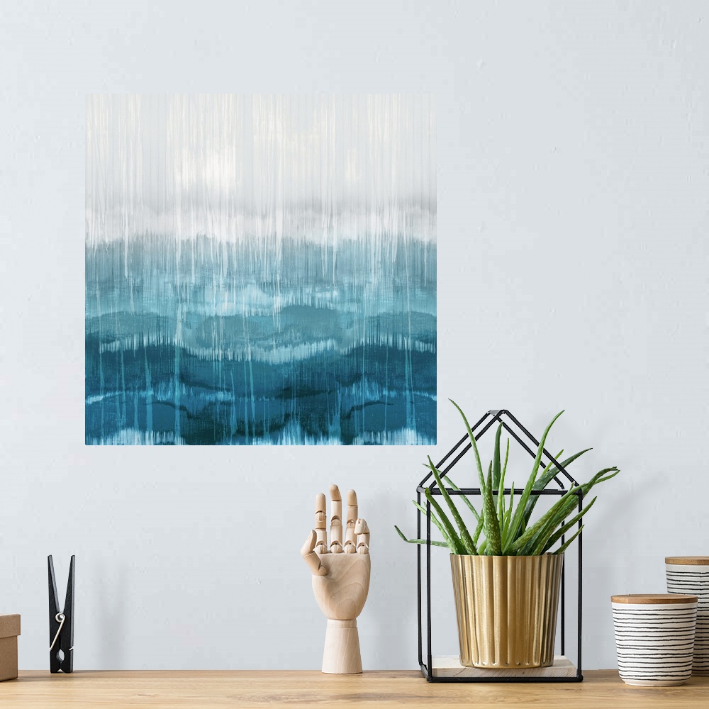 A bohemian room featuring Abstract Drip Aqua