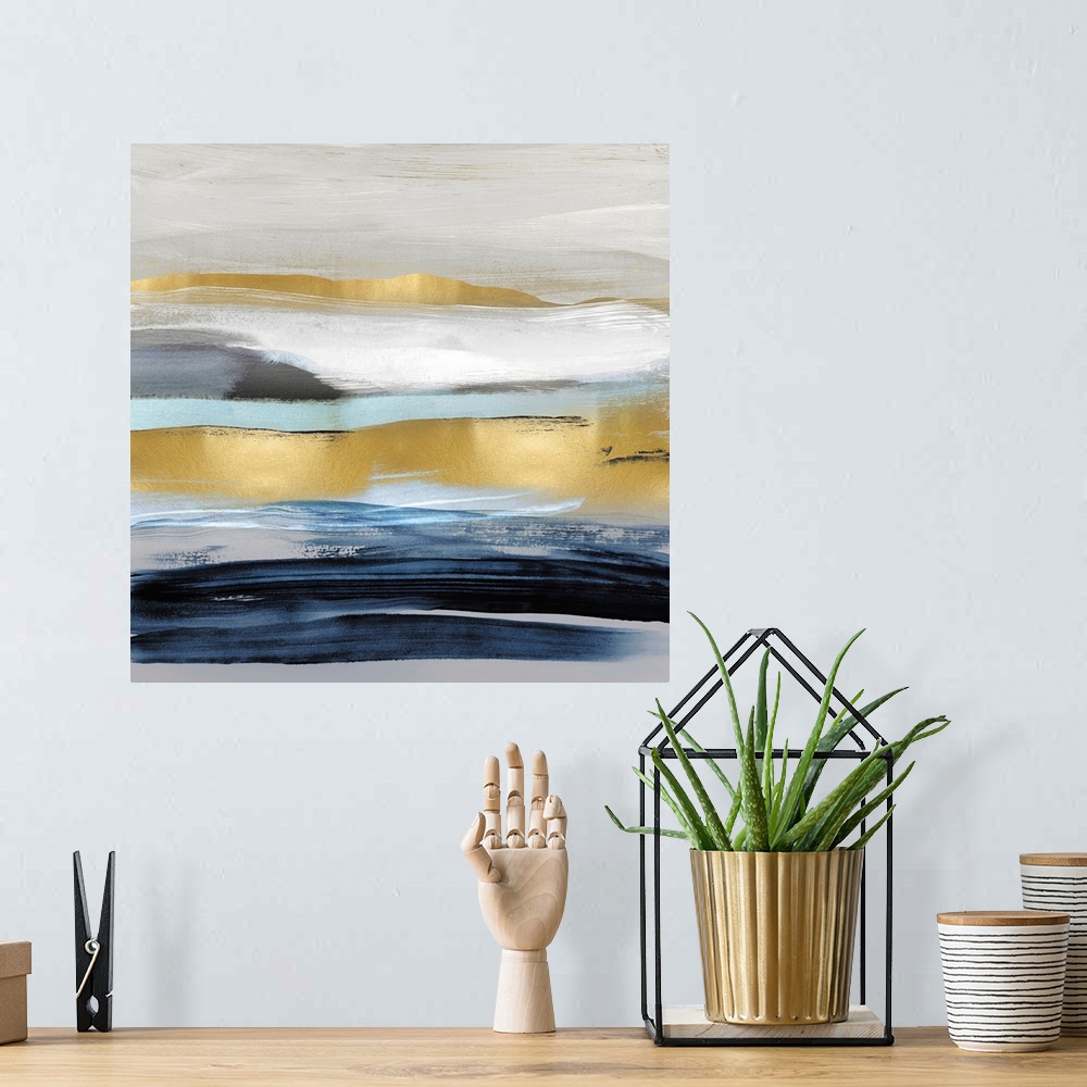 A bohemian room featuring Abstract Landscape IV BG