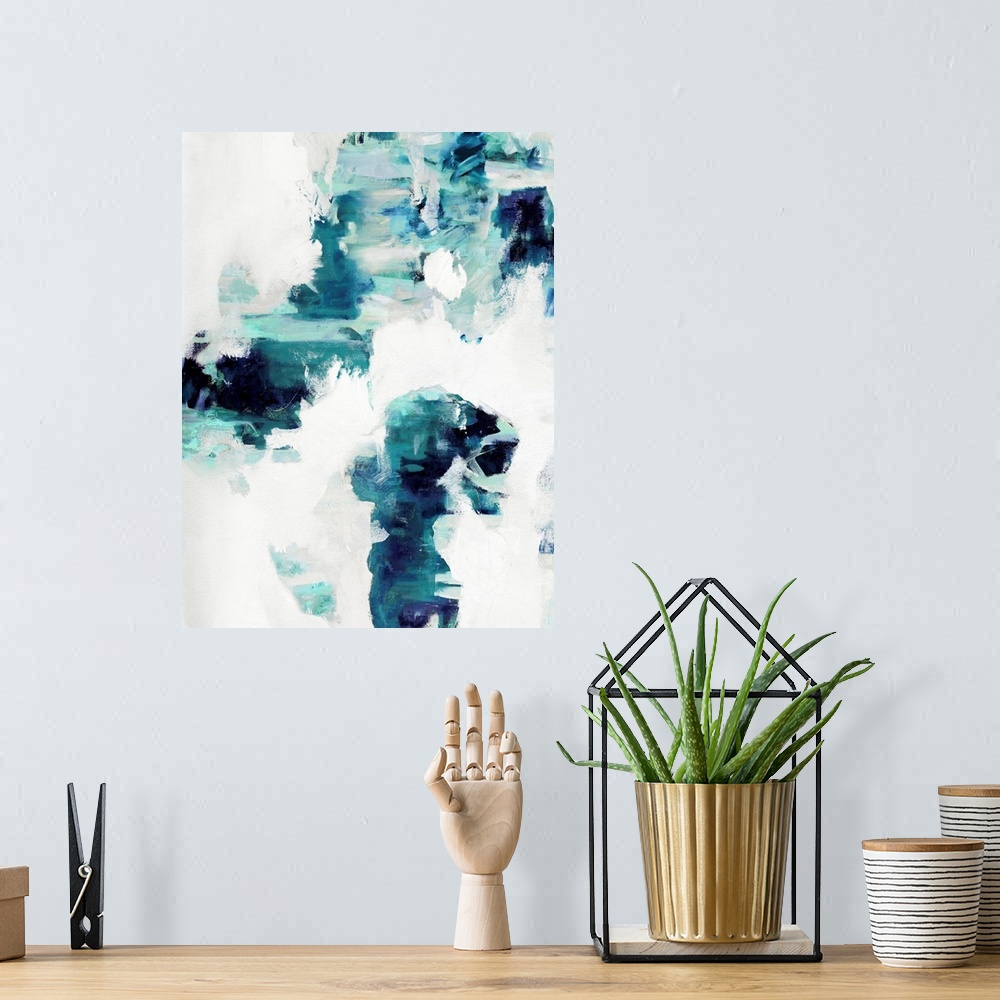 A bohemian room featuring Abstract Spots Blues II