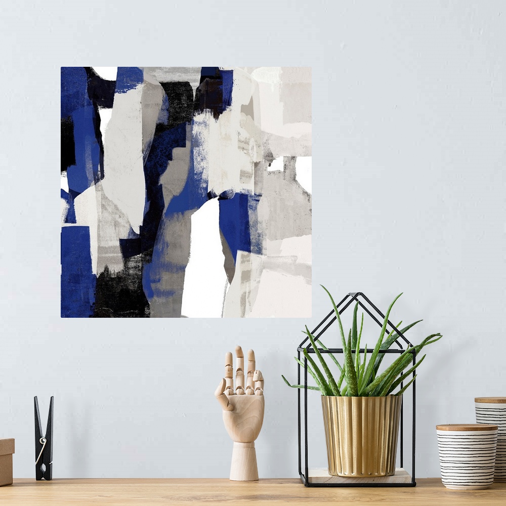 A bohemian room featuring Blue Black Abstracts