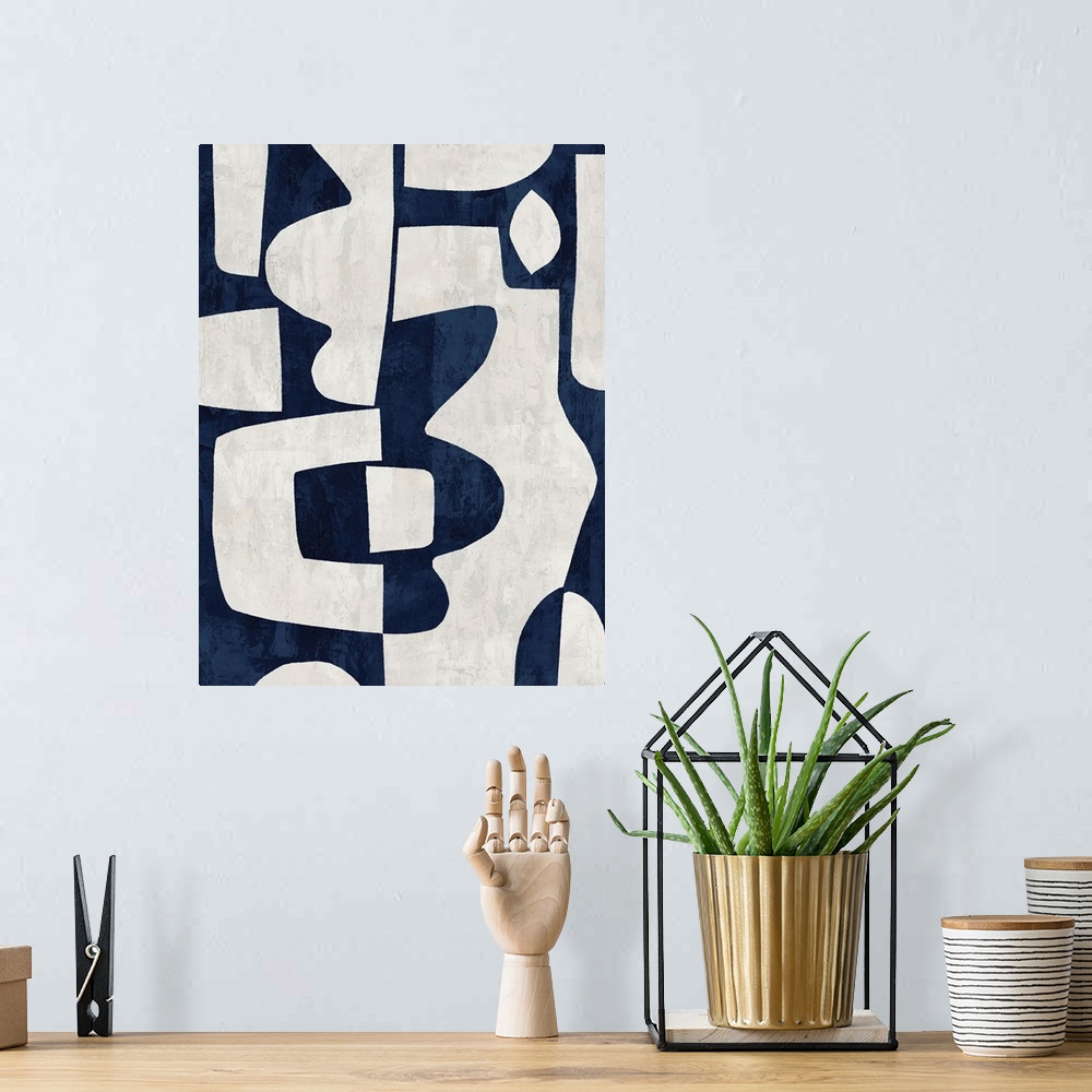 A bohemian room featuring Blue Shapes