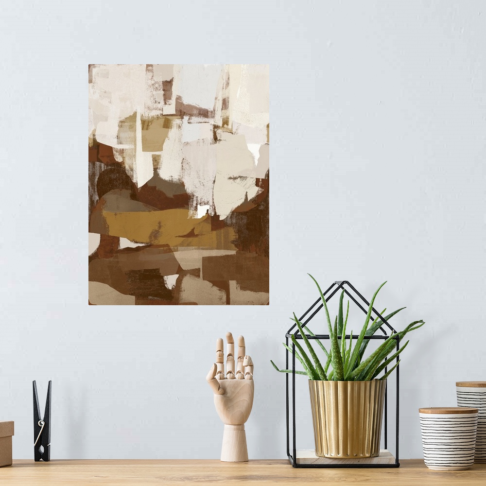 A bohemian room featuring Brown And Tan Abstracts 1