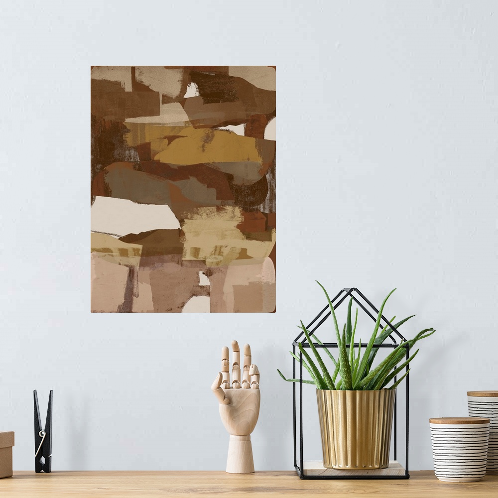 A bohemian room featuring Brown And Tan Abstracts 3