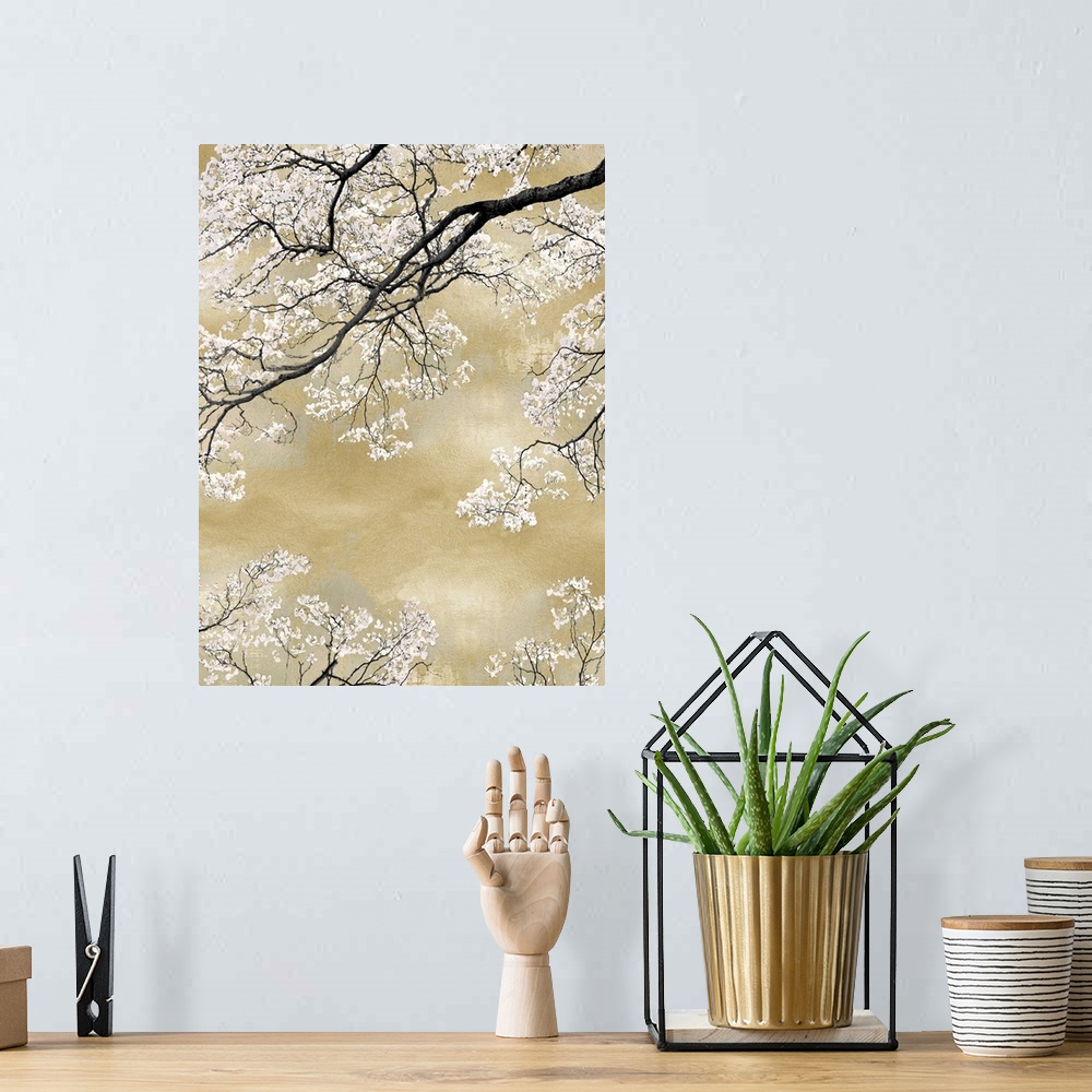 A bohemian room featuring Gold Blossom Tree