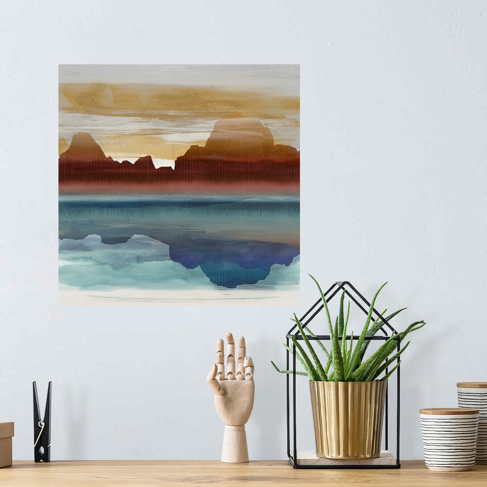 A bohemian room featuring Mountain Abstract I
