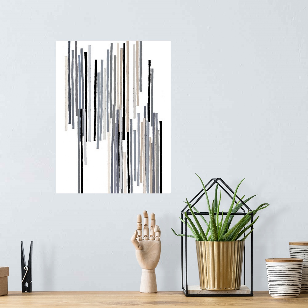 A bohemian room featuring Vertical Lines 1