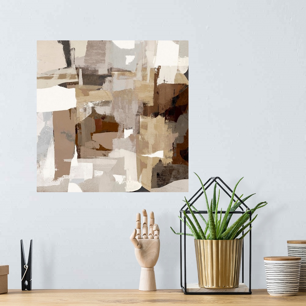 A bohemian room featuring White And Brown Abstracts