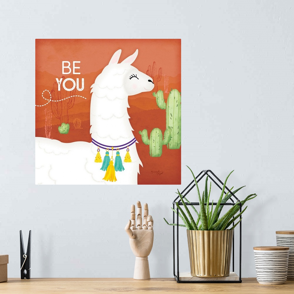 A bohemian room featuring Be You Llama