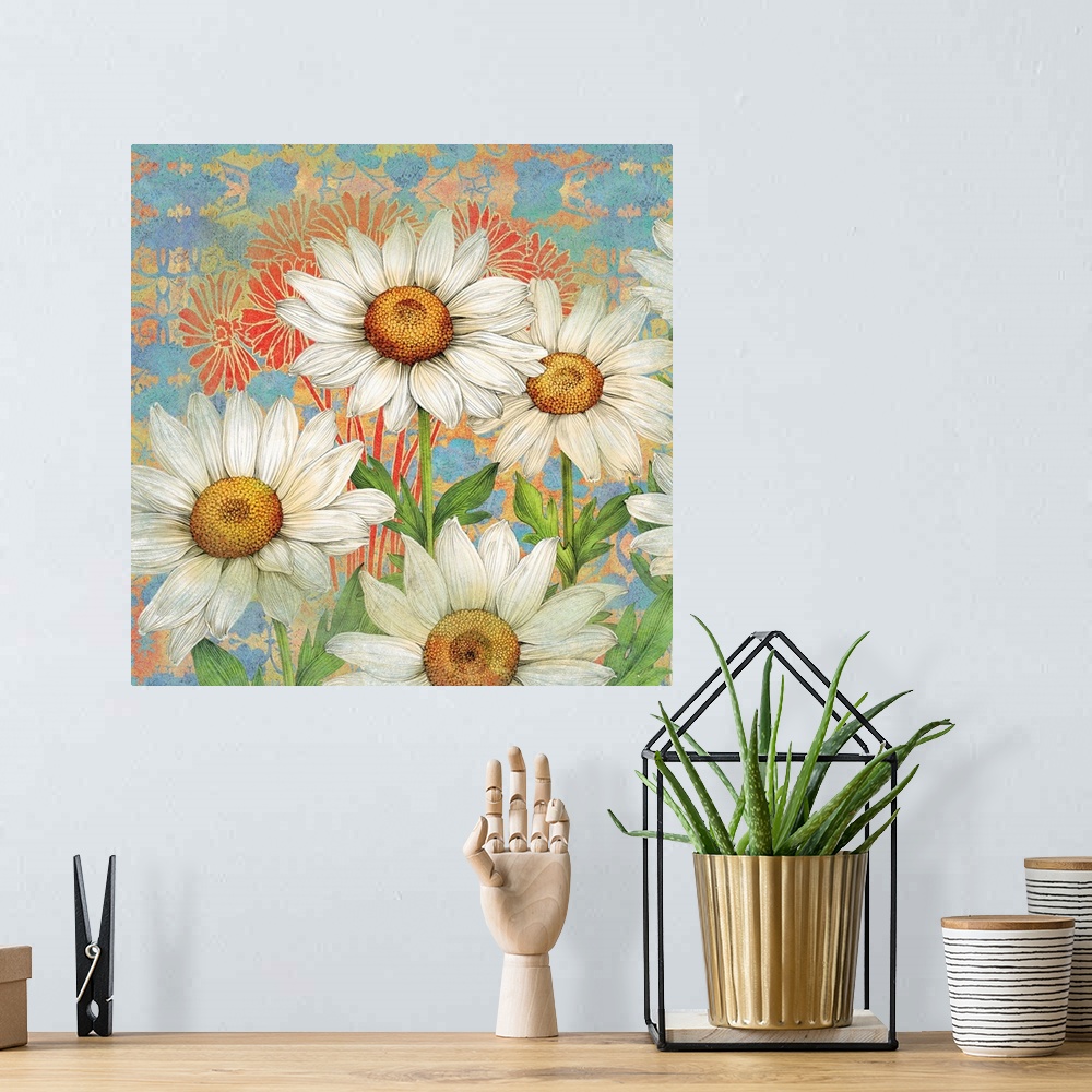 A bohemian room featuring Beautiful daisies add an elegant floral touch to any room