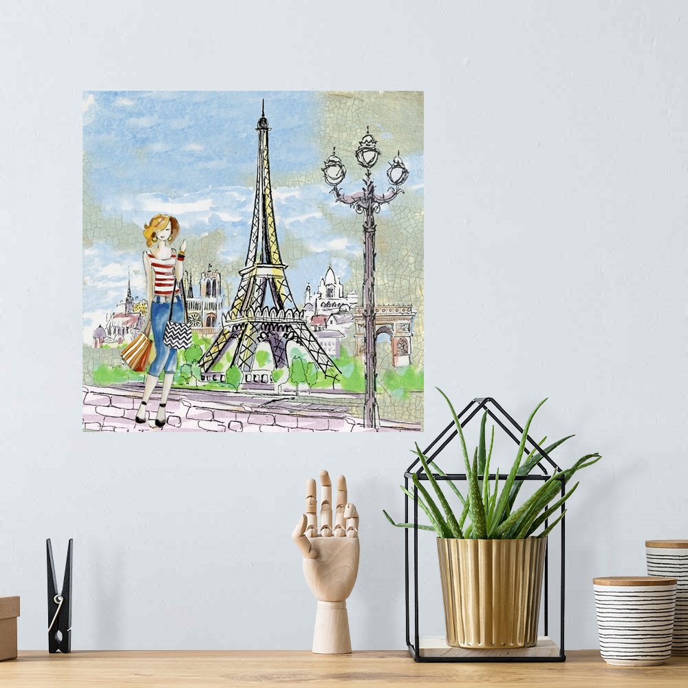 A bohemian room featuring Playful French scene adds a delightful touch to any room.