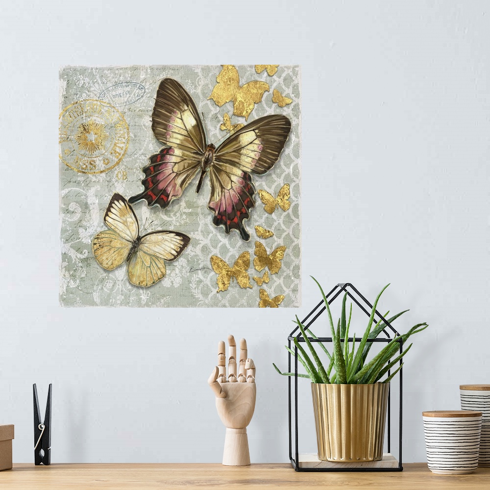 A bohemian room featuring Elegant depiction of butterflies adds a classic and impacting touch to your decor.
