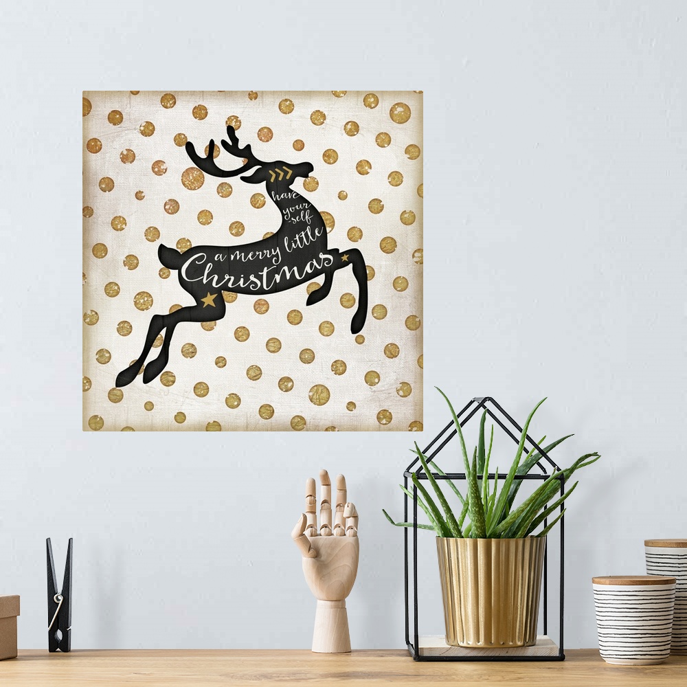 A bohemian room featuring Christmas themed contemporary handlettered artwork.