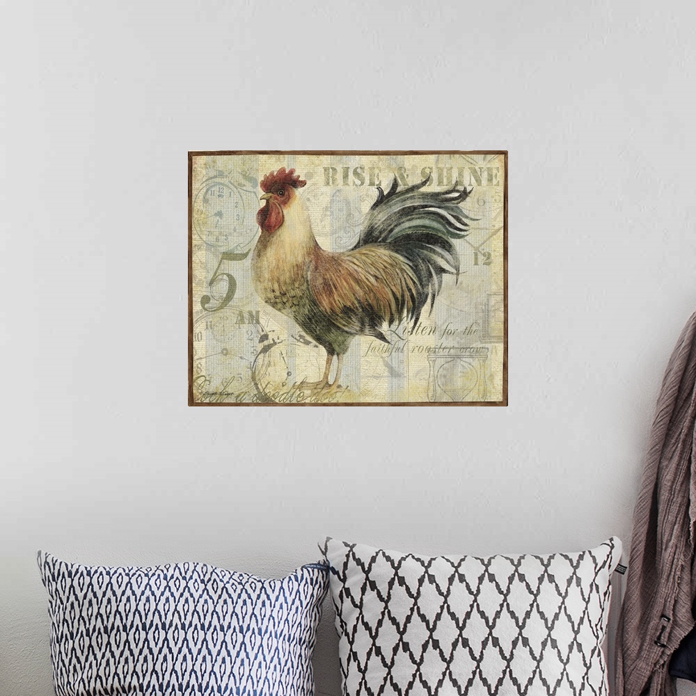 A bohemian room featuring Sophisticated country rooster adds elegant look to kitchens