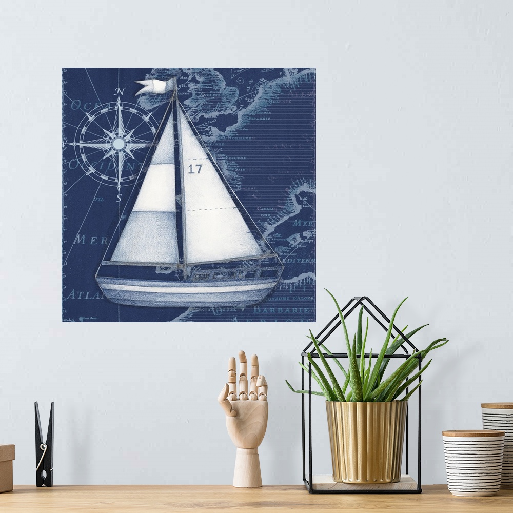 A bohemian room featuring A striking sailboat motif adds a nautical accent to your home decor.