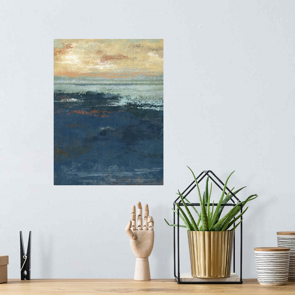 A bohemian room featuring Stunning seascape captures the beauty of the sea and sky.