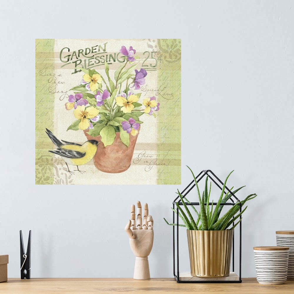 A bohemian room featuring Bring the garden in with this charming and nostalgic seed packet art
