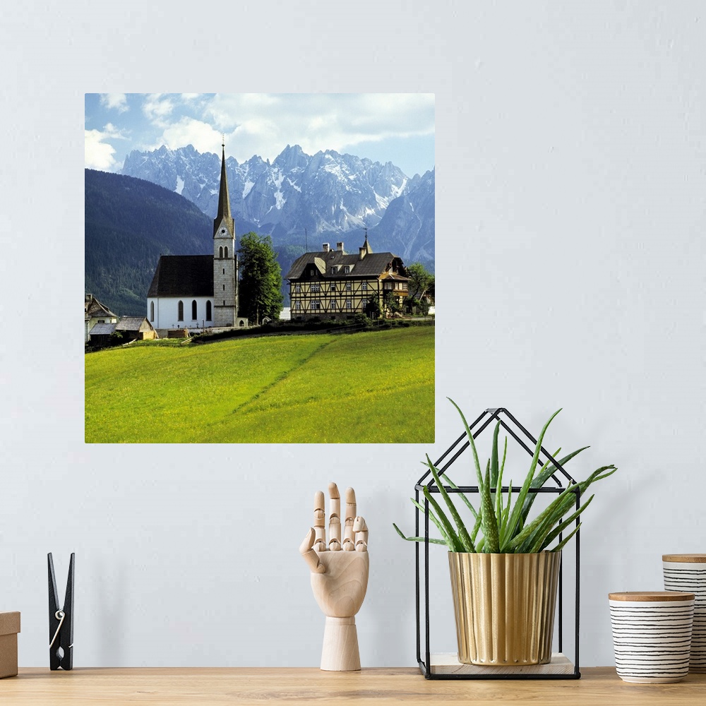 A bohemian room featuring Europe, Austria, Gosau. The village of Gosau sits at the base of the Dachstein Alps, a World Heri...