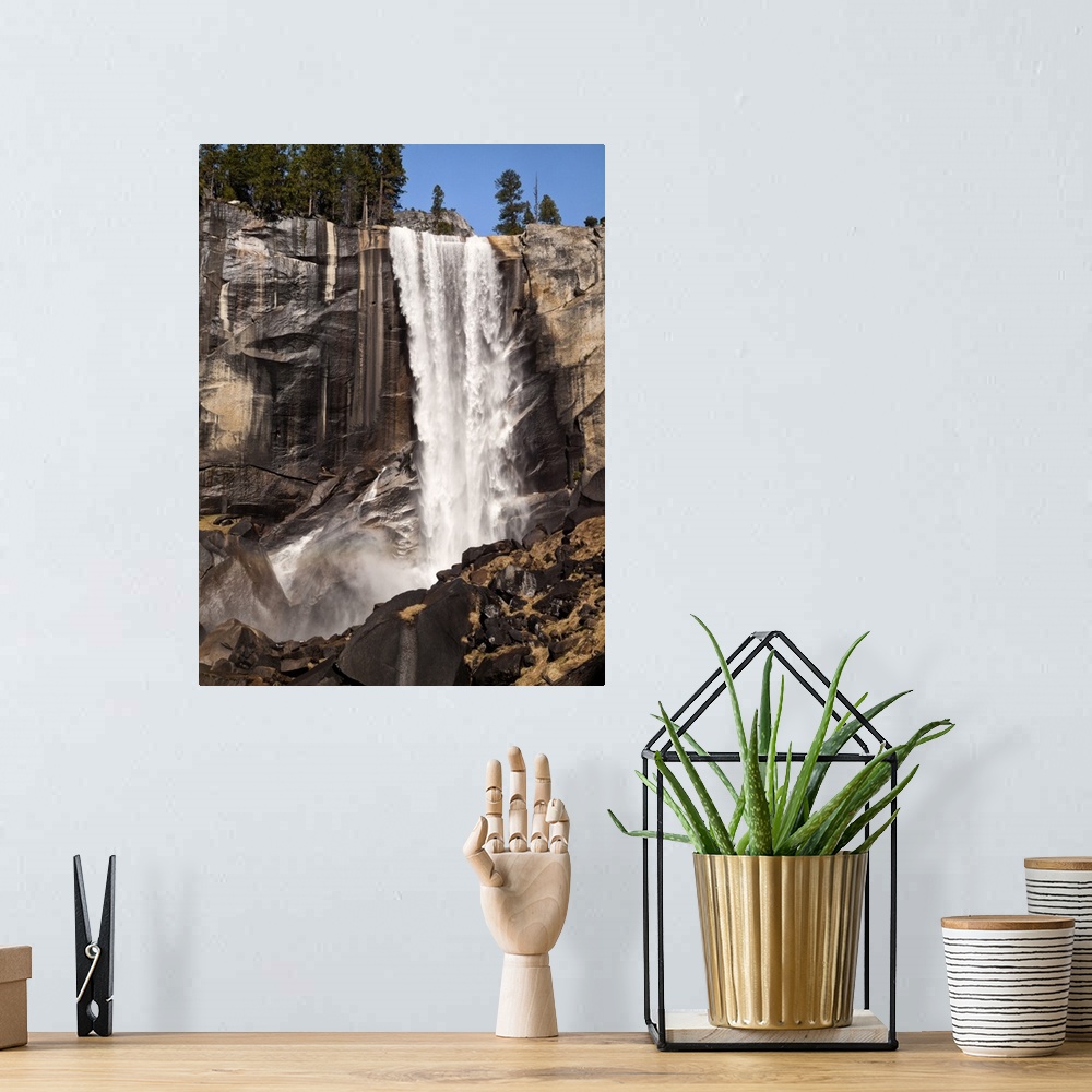 A bohemian room featuring USA, California, Yosemite National Park, Vernal Fall in spring from the Mist Trail