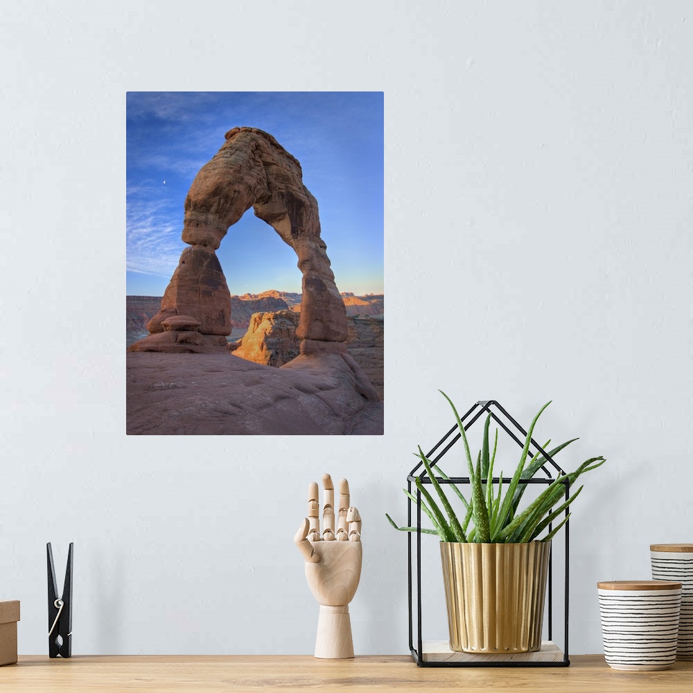 A bohemian room featuring USA, Utah, Arches National Park. The Delicate Arch at sunrise.
