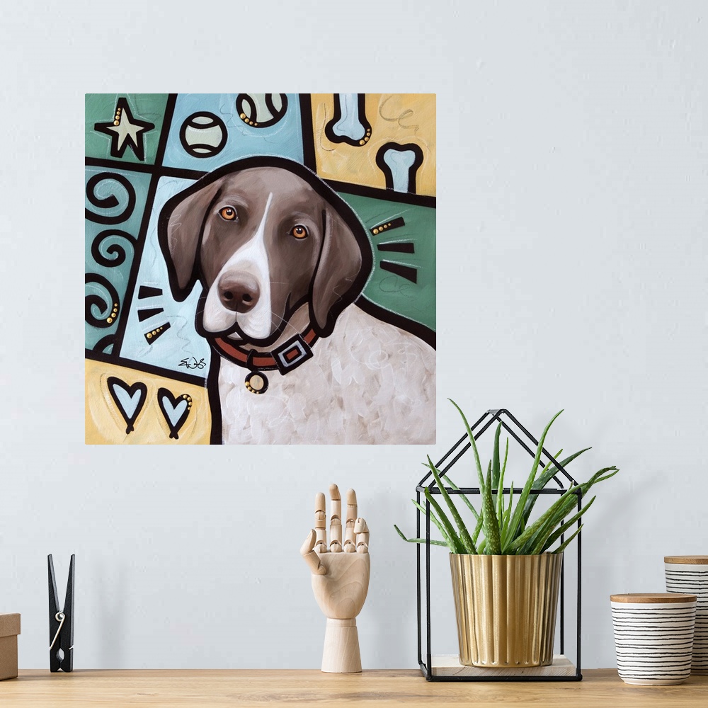 A bohemian room featuring German Shorthaired Pointer Pop Art