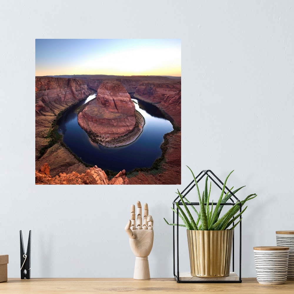 A bohemian room featuring USA, Arizona, Page, Horseshoe Bend Canyon from the view point.