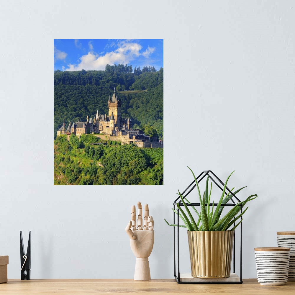 A bohemian room featuring Germany, Rhineland-Palatinate, Moselle Valley, Moselle Wine Route, Cochem, Cochem Imperial Castle.