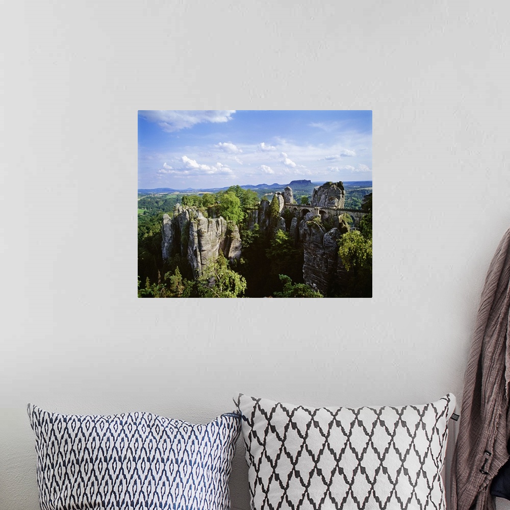A bohemian room featuring Germany, Saxony, Elbe Sandstone Mountains, view of the Elbe river