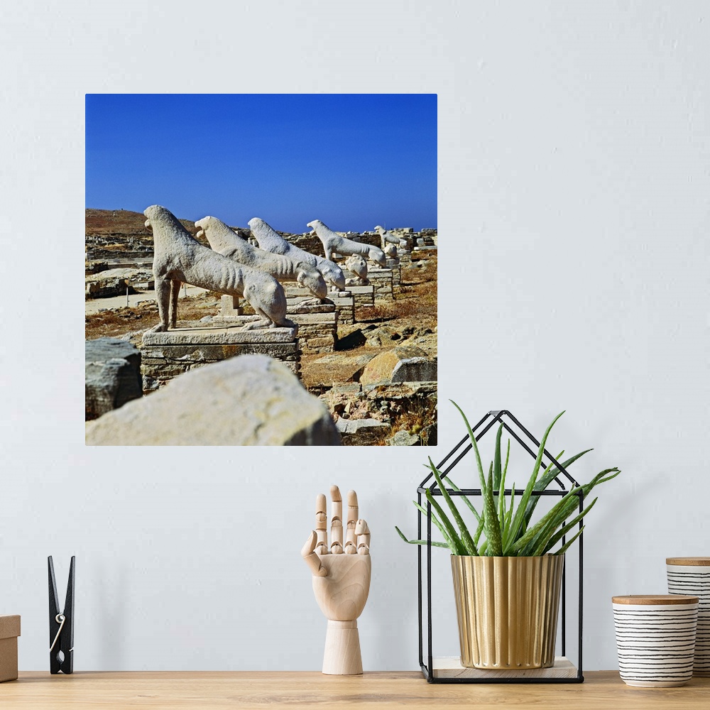 A bohemian room featuring Greece, Aegean islands, Cyclades, Delos island, Mediterranean area, Travel Destination, Lion street