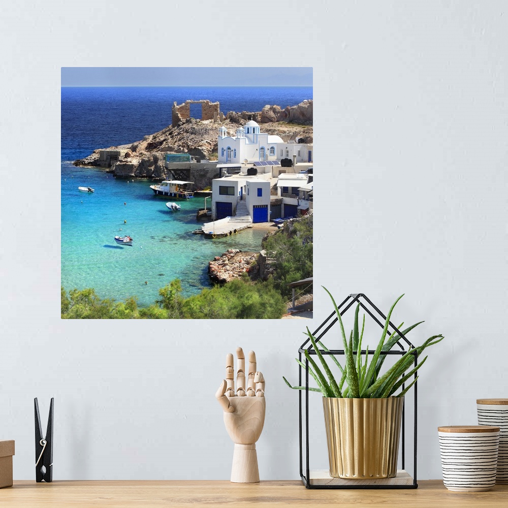 A bohemian room featuring Greece, Aegean islands, Cyclades, Milos island, Firopotamos, Firopotamos beach
