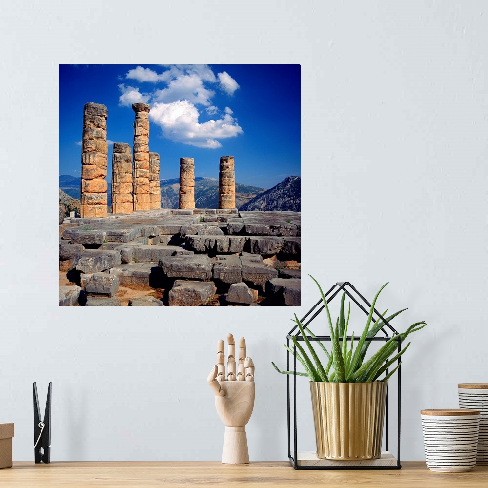 A bohemian room featuring Greece, Dhelfoi, Temple of Apollo