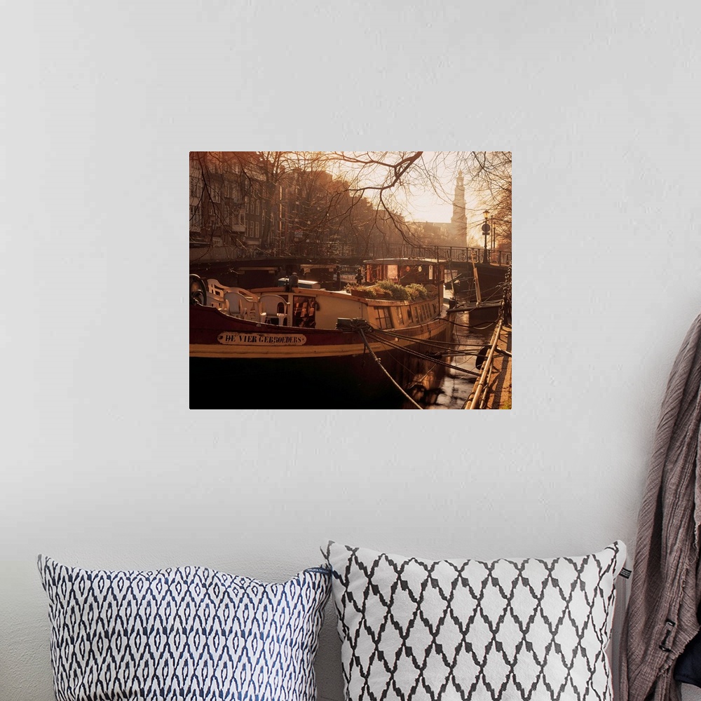 A bohemian room featuring Holland, Amsterdam, Houseboat on Prinsengracht