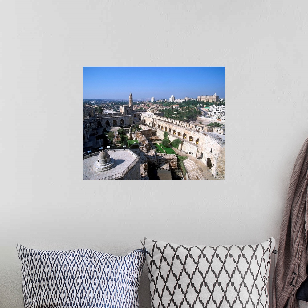 A bohemian room featuring Israel, Jerusalem, View of the Citadel