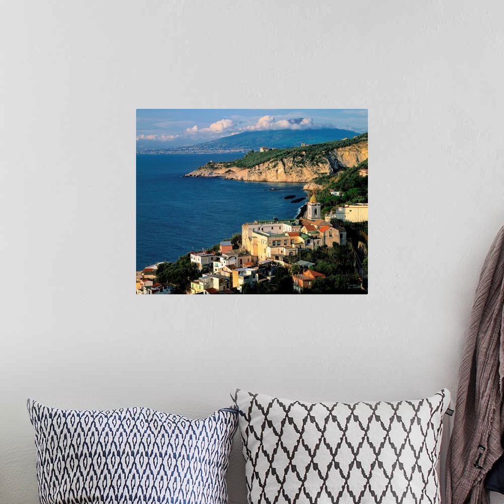 A bohemian room featuring Italy, Campania, Gulf of Naples, view towards Marciano and Mt. Vesuvius