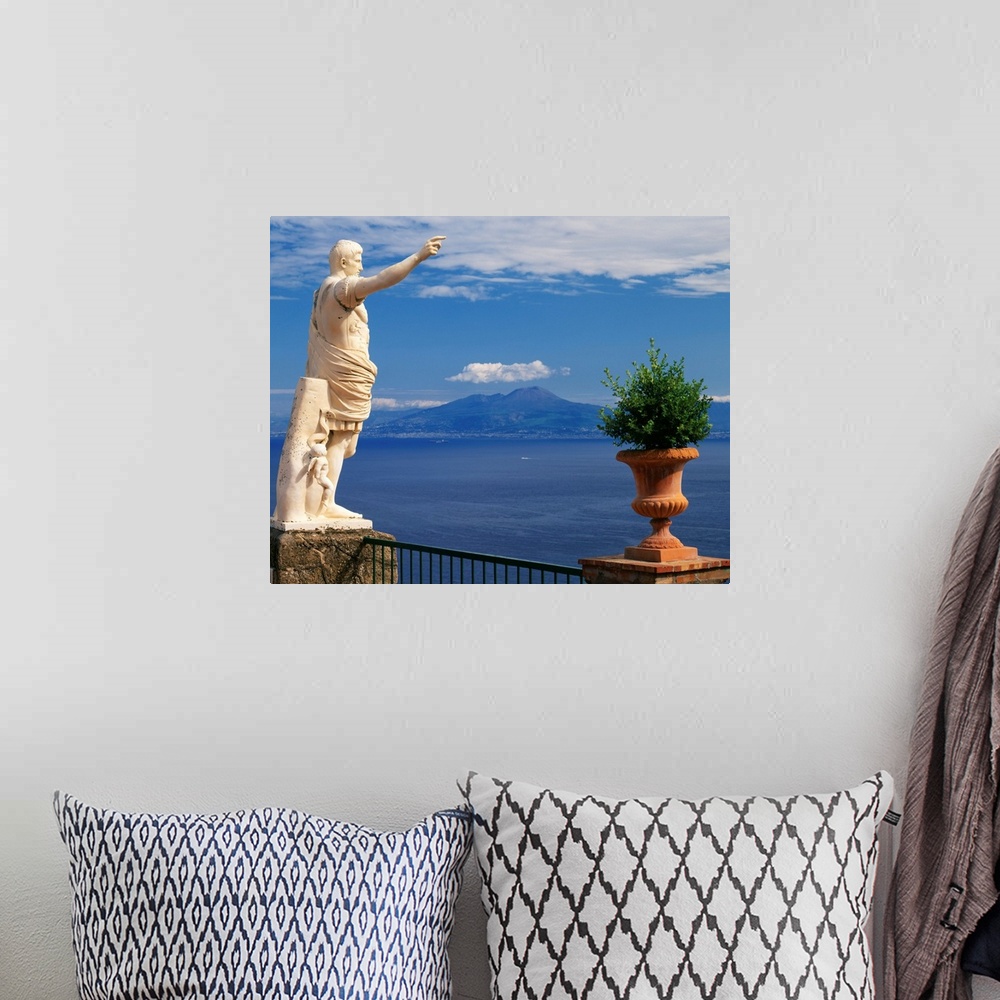 A bohemian room featuring Italy, Campania, Hotel Caesar Augustus, view towards Vesuvio volcano
