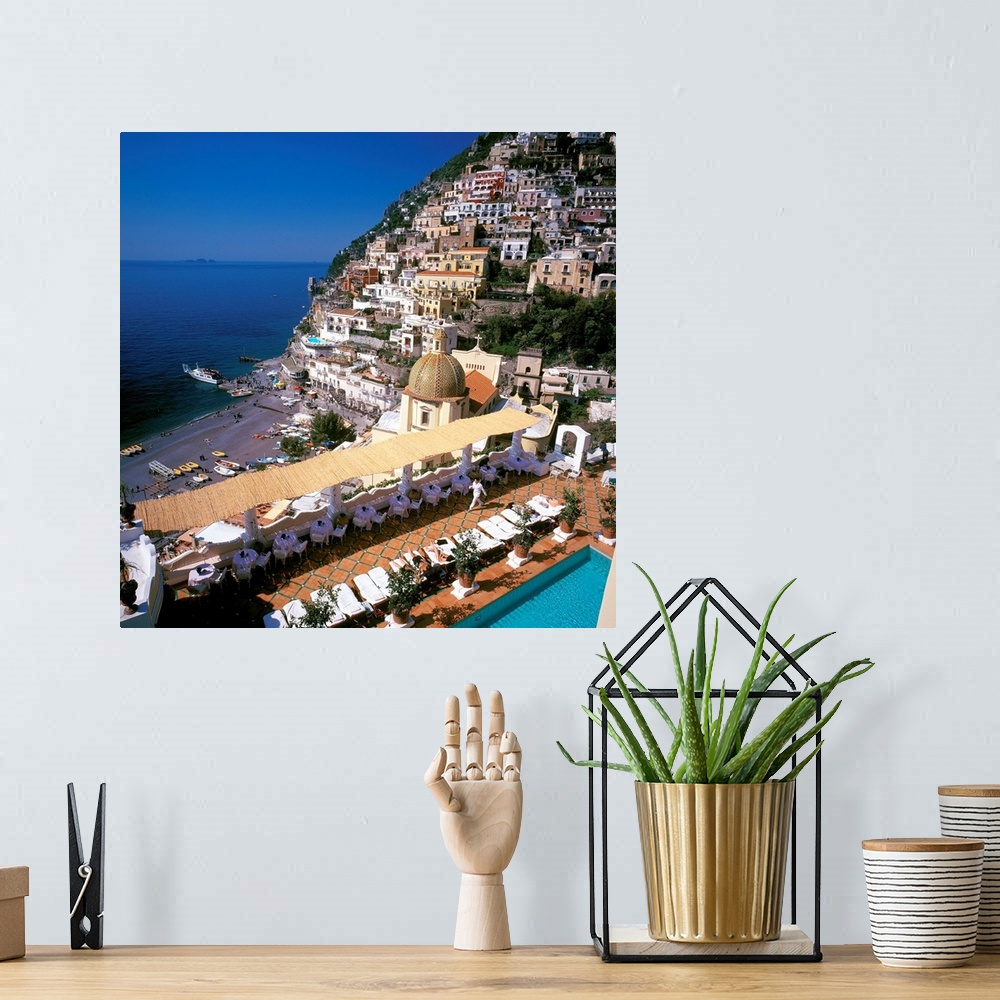 A bohemian room featuring Italy, Campania, Positano, hotel, town and beach, Amalfi coast